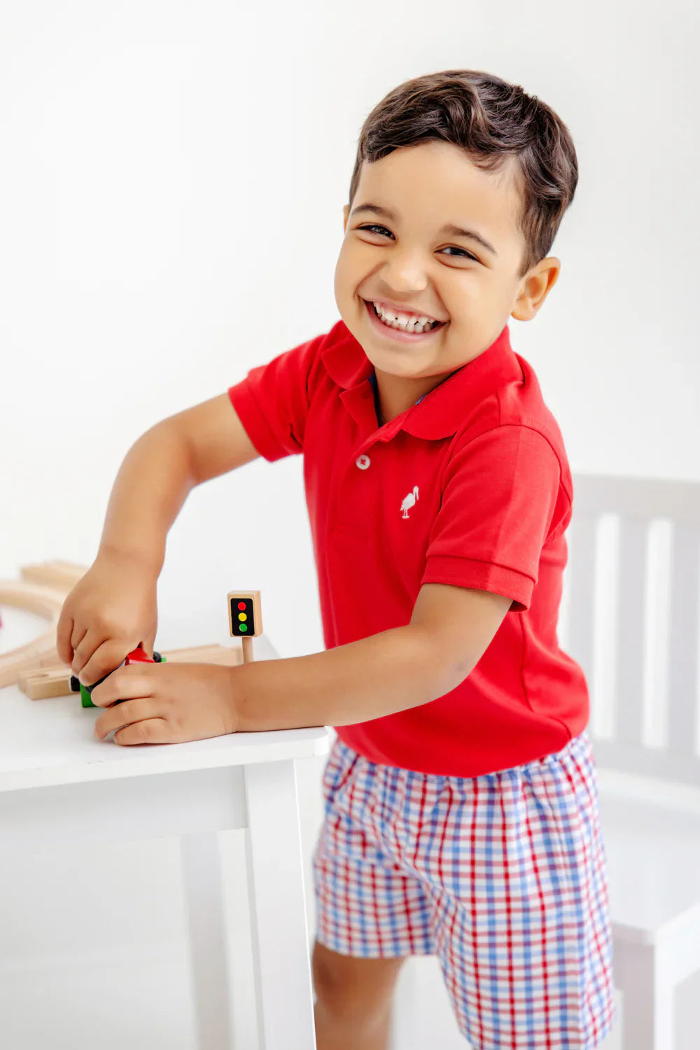 Prim & Proper Polo - Richmond Red with Worth Avenue White Stork