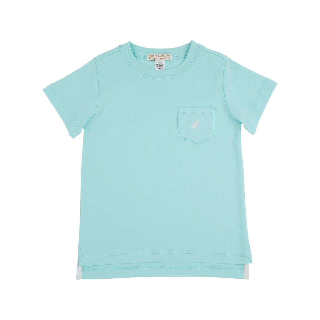 Carter Crewneck - Edisto Egg Blue with Worth Avenue White Stork