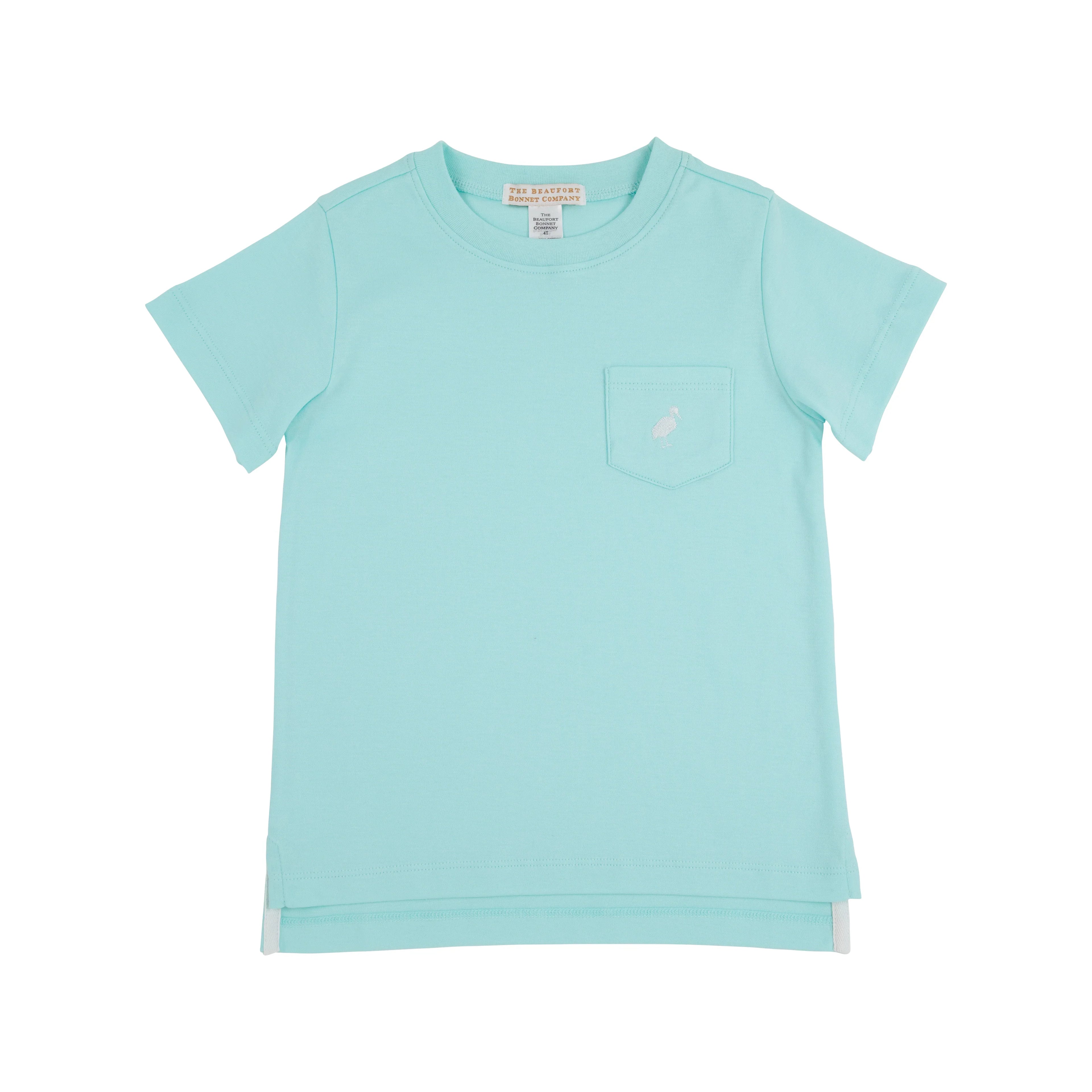 Carter Crewneck - Edisto Egg Blue with Worth Avenue White Stork