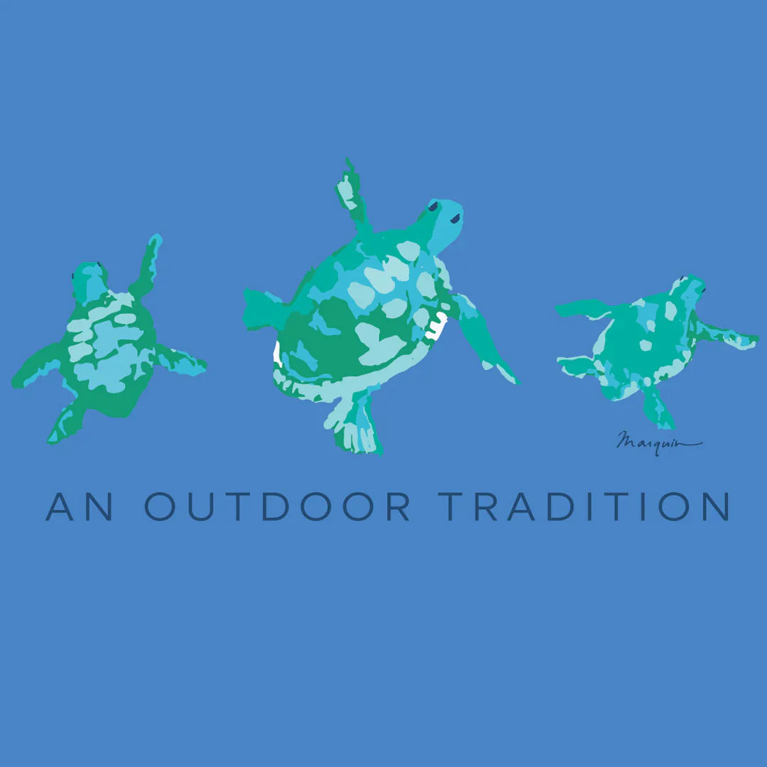 Pro Performance Long Sleeve Fishing T-Shirt - Marina Blue Sea Turtles